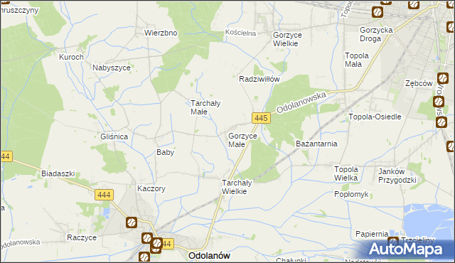 mapa Gorzyce Małe, Gorzyce Małe na mapie Targeo