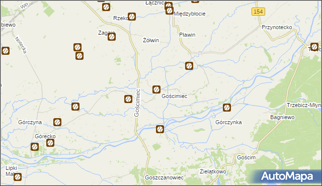 mapa Gościmiec, Gościmiec na mapie Targeo