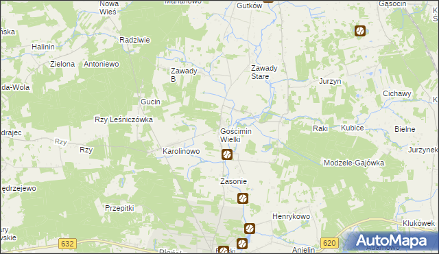 mapa Gościmin Wielki, Gościmin Wielki na mapie Targeo