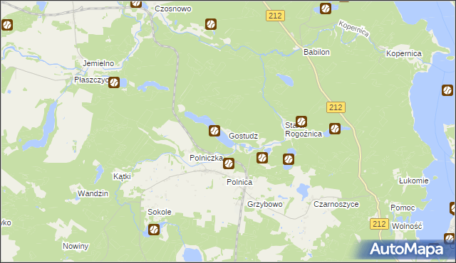 mapa Gostudz, Gostudz na mapie Targeo