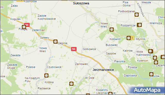 mapa Gotkowice, Gotkowice na mapie Targeo