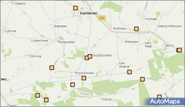 mapa Goździchowo, Goździchowo na mapie Targeo