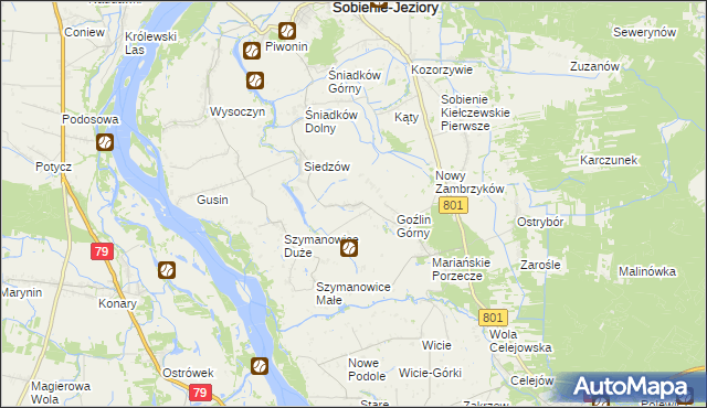 mapa Goźlin Mały, Goźlin Mały na mapie Targeo