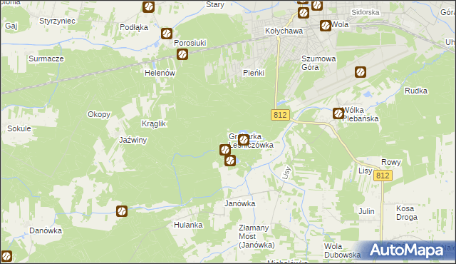 mapa Grabarka Leśniczówka, Grabarka Leśniczówka na mapie Targeo