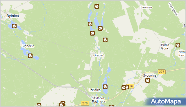 mapa Grabin gmina Bytnica, Grabin gmina Bytnica na mapie Targeo