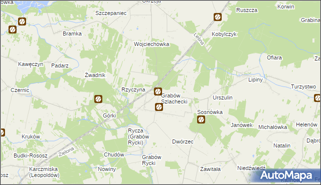 mapa Grabów Szlachecki, Grabów Szlachecki na mapie Targeo