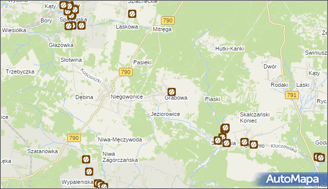 mapa Grabowa gmina Łazy, Grabowa gmina Łazy na mapie Targeo