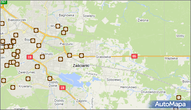 mapa Grabówka gmina Supraśl, Grabówka gmina Supraśl na mapie Targeo