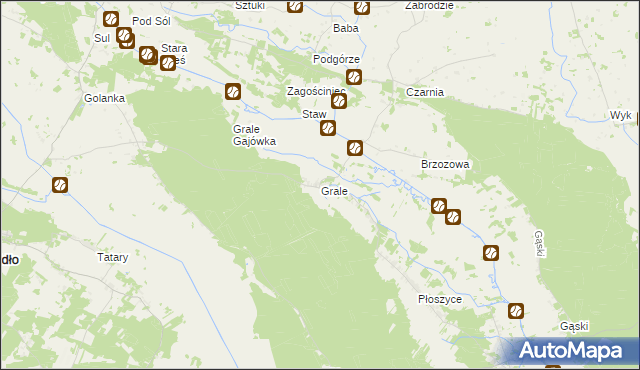 mapa Grale, Grale na mapie Targeo