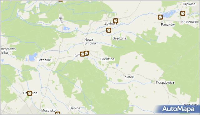 mapa Grędzina, Grędzina na mapie Targeo