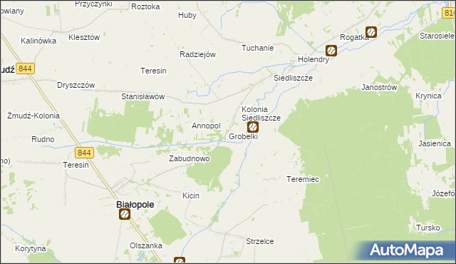 mapa Grobelki gmina Białopole, Grobelki gmina Białopole na mapie Targeo