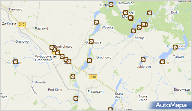 mapa Grochowo gmina Kęsowo, Grochowo gmina Kęsowo na mapie Targeo