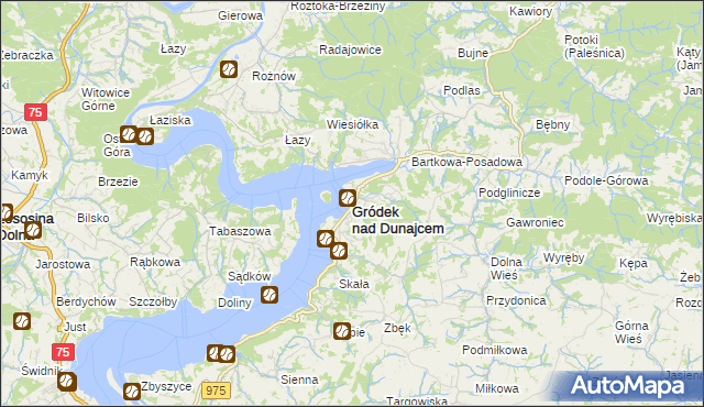 mapa Gródek nad Dunajcem, Gródek nad Dunajcem na mapie Targeo