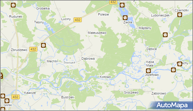 mapa Grodzewo, Grodzewo na mapie Targeo