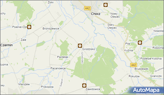 mapa Grodzisko gmina Pleszew, Grodzisko gmina Pleszew na mapie Targeo