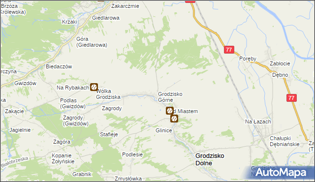 mapa Grodzisko Górne, Grodzisko Górne na mapie Targeo