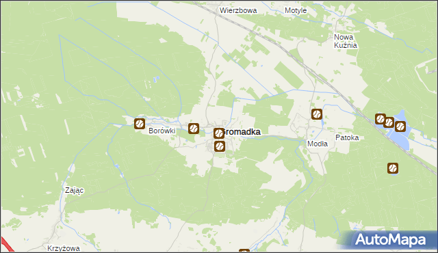 mapa Gromadka, Gromadka na mapie Targeo