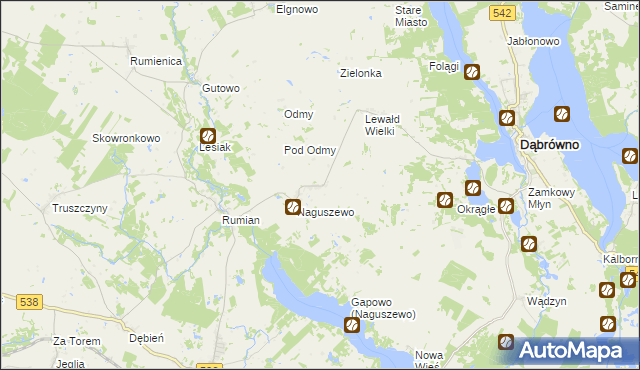 mapa Groszki gmina Rybno, Groszki gmina Rybno na mapie Targeo