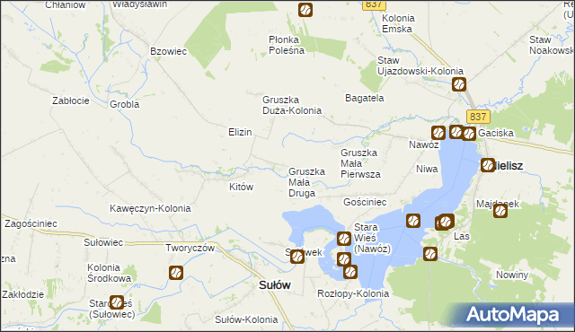 mapa Gruszka Mała Druga, Gruszka Mała Druga na mapie Targeo