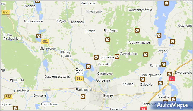 mapa Gryszkańce, Gryszkańce na mapie Targeo