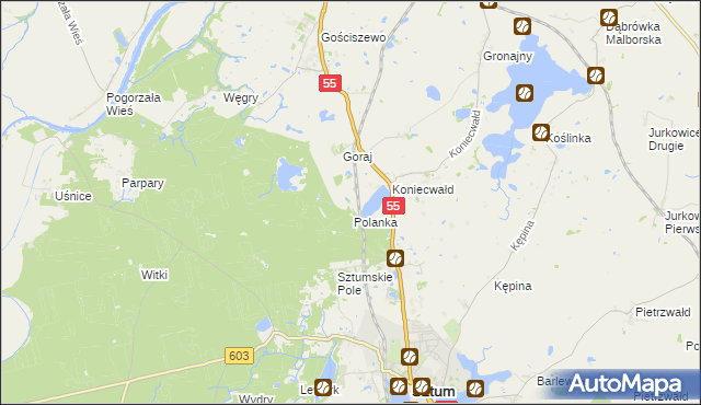 mapa Grzępa gmina Sztum, Grzępa gmina Sztum na mapie Targeo