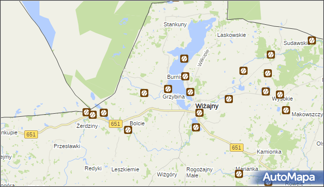 mapa Grzybina, Grzybina na mapie Targeo