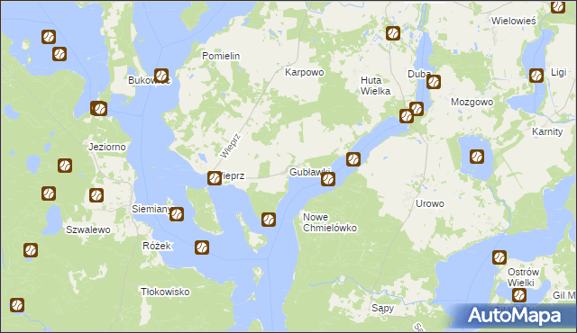 mapa Gubławki, Gubławki na mapie Targeo