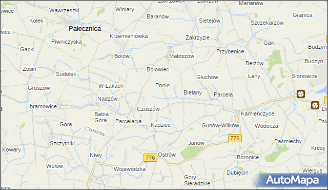 mapa Gunów-Kolonia, Gunów-Kolonia na mapie Targeo