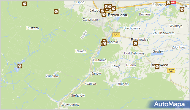 mapa Gwarek, Gwarek na mapie Targeo