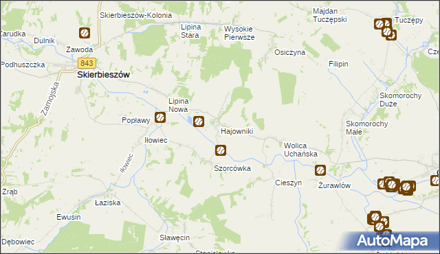 mapa Hajowniki, Hajowniki na mapie Targeo