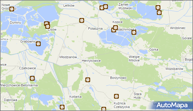 mapa Henrykowice Gajówka, Henrykowice Gajówka na mapie Targeo