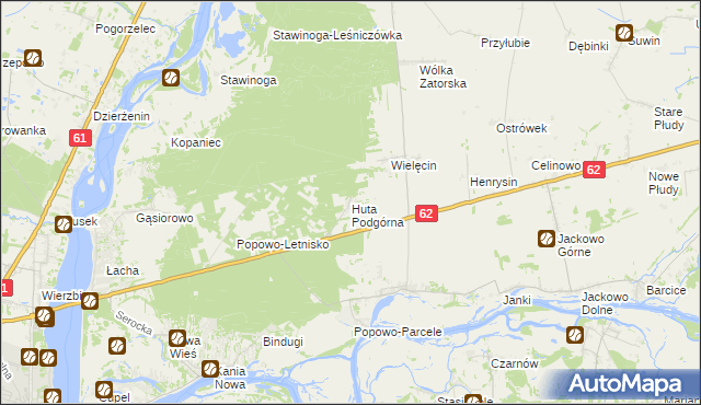 mapa Huta Podgórna gmina Somianka, Huta Podgórna gmina Somianka na mapie Targeo
