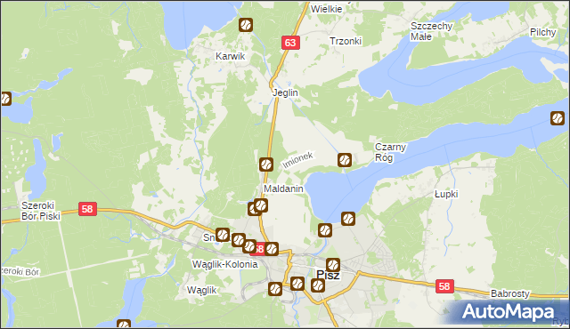 mapa Imionek, Imionek na mapie Targeo