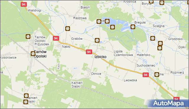 mapa Izbicko, Izbicko na mapie Targeo