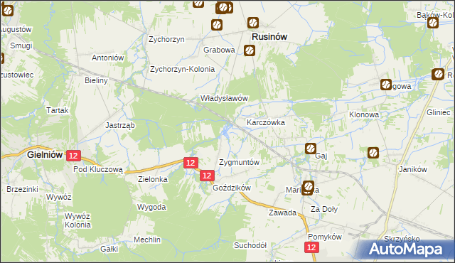 mapa Jabłonna gmina Rusinów, Jabłonna gmina Rusinów na mapie Targeo