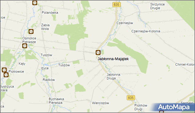 mapa Jabłonna-Majątek, Jabłonna-Majątek na mapie Targeo