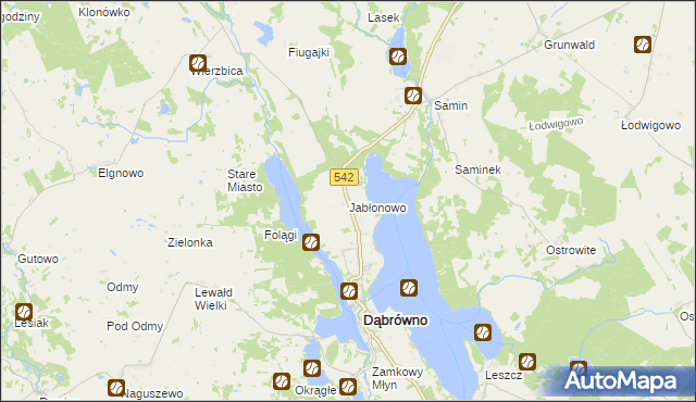 mapa Jabłonowo gmina Dąbrówno, Jabłonowo gmina Dąbrówno na mapie Targeo