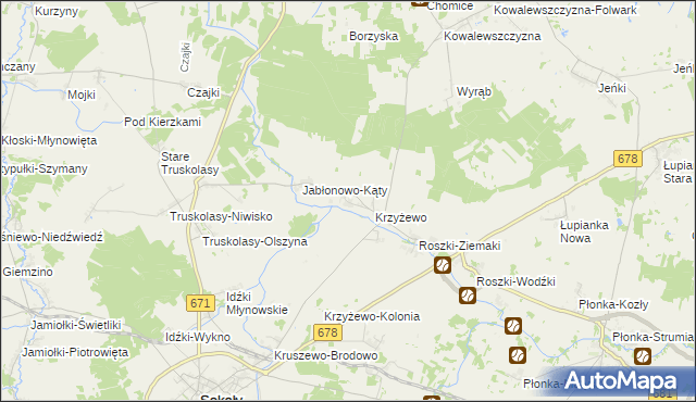 mapa Jabłonowo-Wypychy, Jabłonowo-Wypychy na mapie Targeo