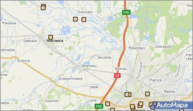 mapa Jakuszów, Jakuszów na mapie Targeo