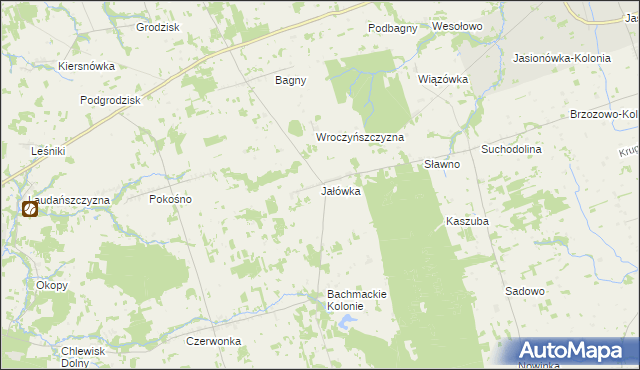 mapa Jałówka gmina Dąbrowa Białostocka, Jałówka gmina Dąbrowa Białostocka na mapie Targeo
