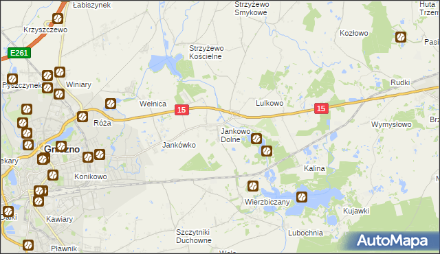 mapa Jankowo Dolne, Jankowo Dolne na mapie Targeo