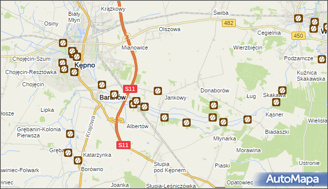 mapa Jankowy, Jankowy na mapie Targeo