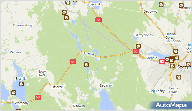 mapa Janowo gmina Szczytno, Janowo gmina Szczytno na mapie Targeo