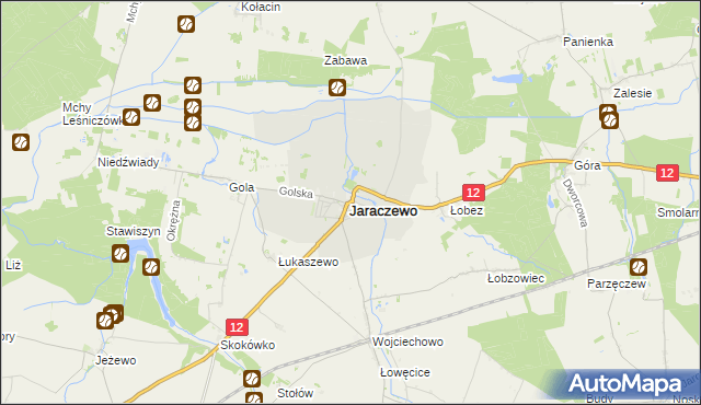 mapa Jaraczewo powiat jarociński, Jaraczewo powiat jarociński na mapie Targeo