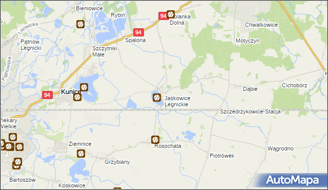 mapa Jaśkowice Legnickie, Jaśkowice Legnickie na mapie Targeo