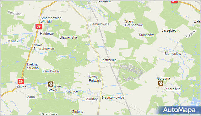 mapa Jastrzębie gmina Namysłów, Jastrzębie gmina Namysłów na mapie Targeo