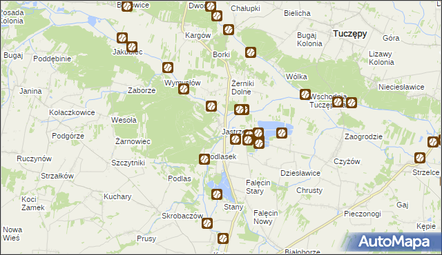 mapa Jastrzębiec gmina Stopnica, Jastrzębiec gmina Stopnica na mapie Targeo