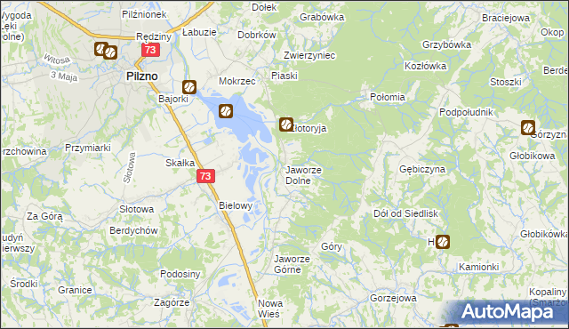 mapa Jaworze Dolne, Jaworze Dolne na mapie Targeo