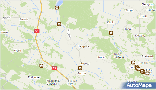 mapa Jazgarka, Jazgarka na mapie Targeo