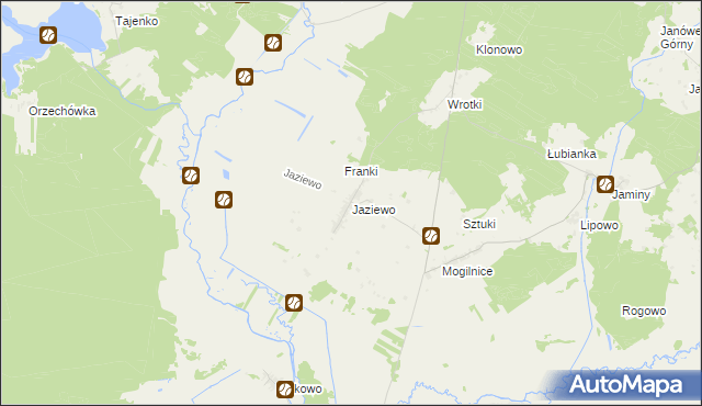 mapa Jaziewo, Jaziewo na mapie Targeo